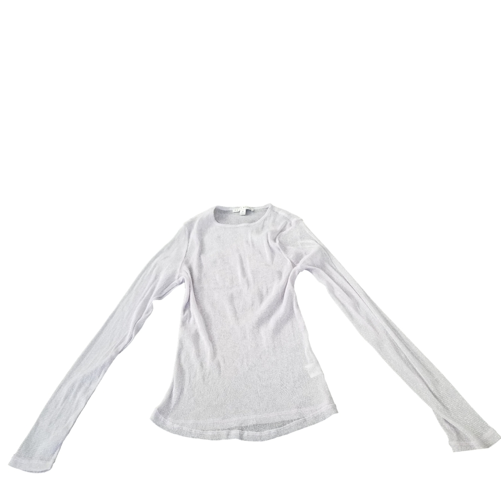 Haute Monde Lavender Sheer Long Sleeve Top Sz Med